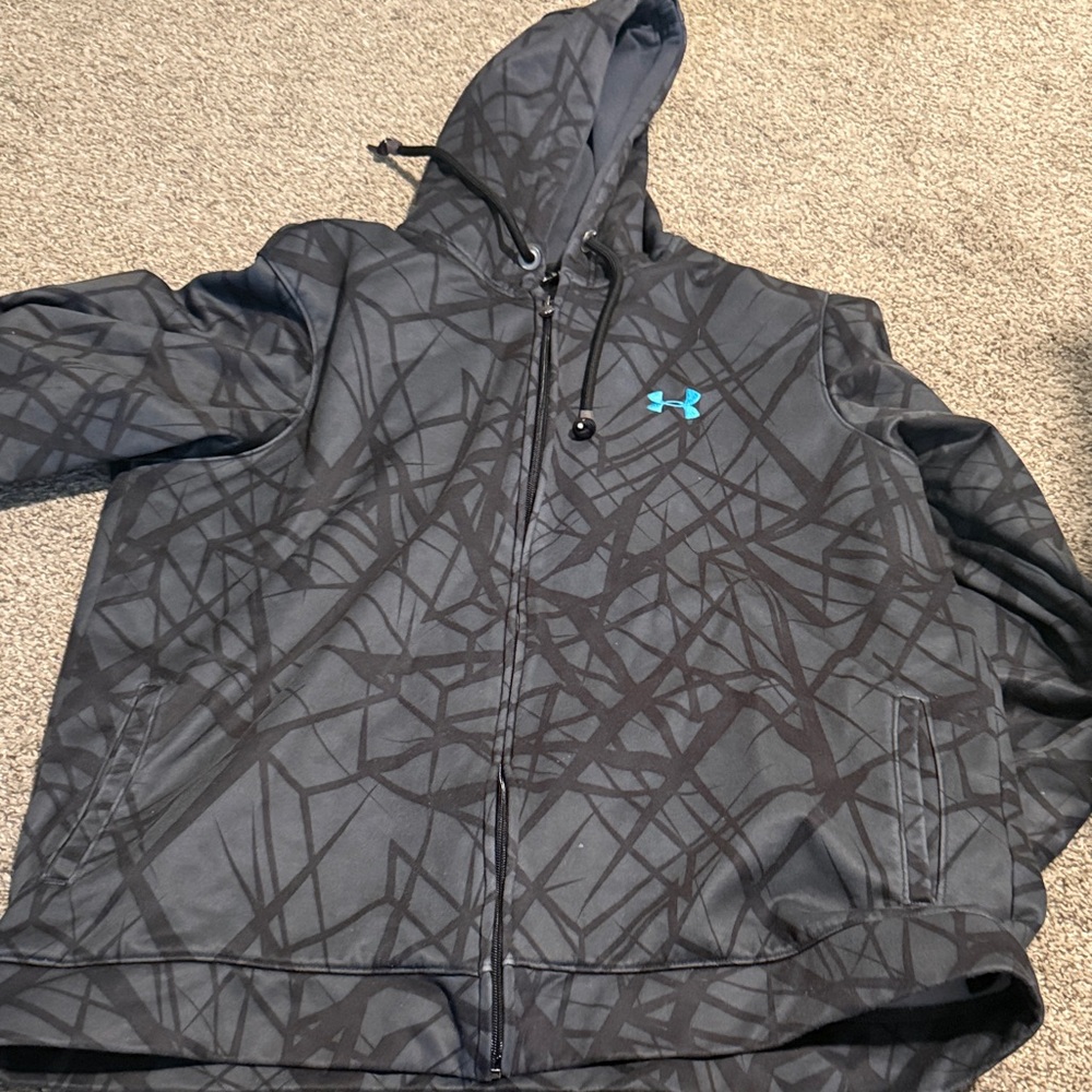 Under Armour Charcoal and Teal Graphic Hoodie